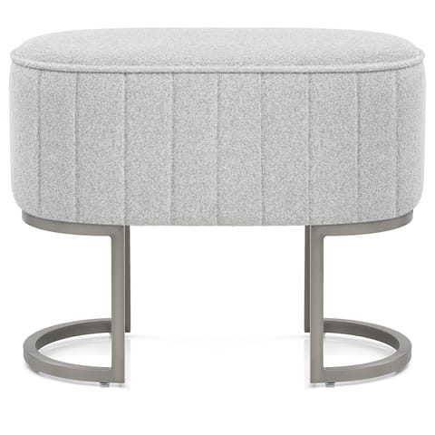Duet Brushed Graphite Stool Light Grey Fabric