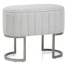 Duet Brushed Graphite Stool Light Grey Fabric