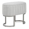 Duet Brushed Graphite Stool Light Grey Fabric