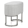Duet Brushed Graphite Stool Light Grey Fabric