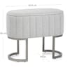 Duet Brushed Graphite Stool Light Grey Fabric