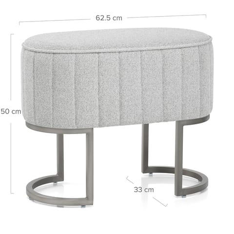 Duet Brushed Graphite Stool Light Grey Fabric