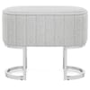 Duet Chrome Stool Light Grey Fabric