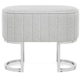 Duet Chrome Stool Light Grey Fabric