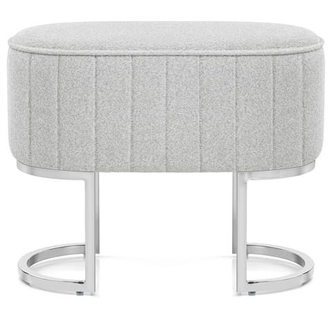 Duet Chrome Stool Light Grey Fabric