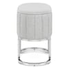 Duet Chrome Stool Light Grey Fabric
