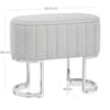 Duet Chrome Stool Light Grey Fabric