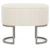 Duet Brushed Graphite Stool Beige Fabric