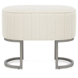 Duet Brushed Graphite Stool Beige Fabric