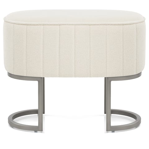 Duet Brushed Graphite Stool Beige Fabric