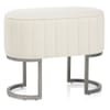 Duet Brushed Graphite Stool Beige Fabric