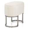 Duet Brushed Graphite Stool Beige Fabric