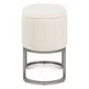 Duet Brushed Graphite Stool Beige Fabric