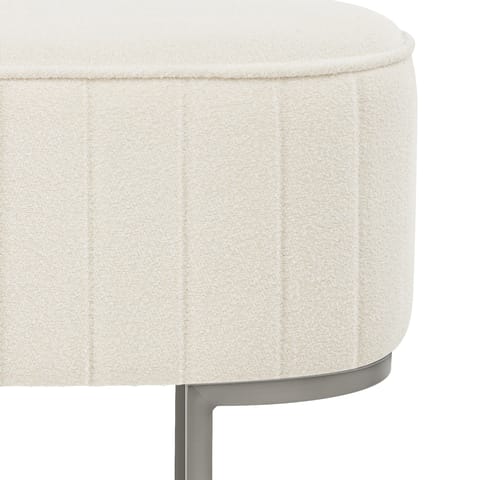 Duet Brushed Graphite Stool Beige Fabric