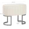 Duet Brushed Graphite Stool Beige Fabric