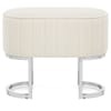 Duet Chrome Stool Beige Fabric
