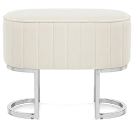 Duet Chrome Stool Beige Fabric