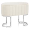Duet Chrome Stool Beige Fabric