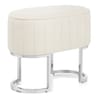 Duet Chrome Stool Beige Fabric