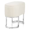 Duet Chrome Stool Beige Fabric