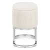 Duet Chrome Stool Beige Fabric