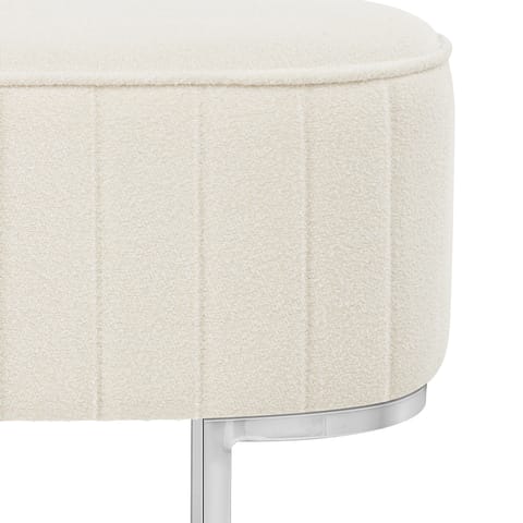 Duet Chrome Stool Beige Fabric