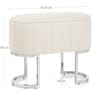 Duet Chrome Stool Beige Fabric