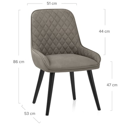 Azure Dining Chair Grey Dimensions