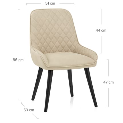 Azure Dining Chair Beige Dimensions