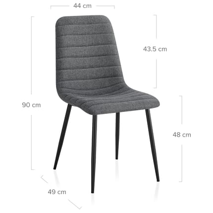 Alex Dining Chair Charcoal Fabric Dimensions