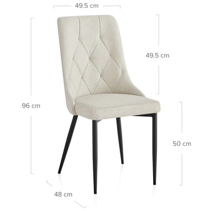 Phoebe Dining Chair Beige Fabric Dimensions