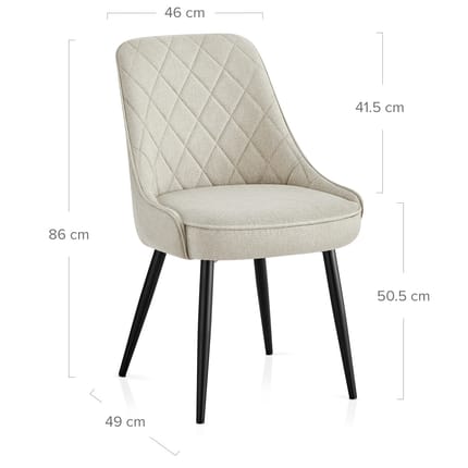 Robyn Dining Chair Beige Fabric Dimensions