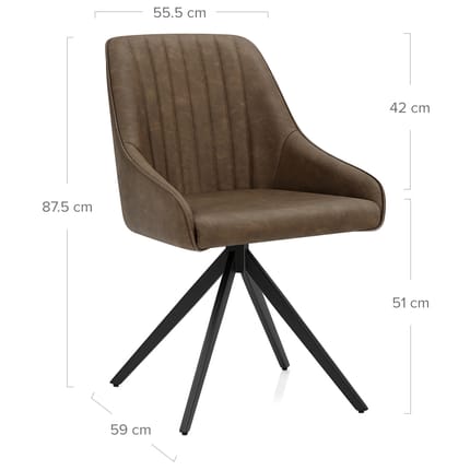 Amelia Chair Brown Dimensions