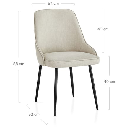 Faye Dining Chair Beige Fabric Dimensions