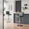 Lush Real Leather Brushed Stool Grey