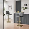 Lush Real Leather Gold Stool Dark Grey