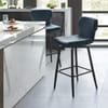 Elle Bar Stool Dark Blue Fabric