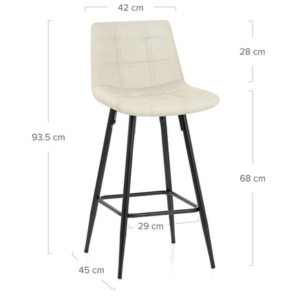 Destiny Bar Stool Antique Cream Dimensions