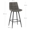 Destiny Bar Stool Antique Dark Grey