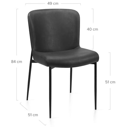 Jess Dining Chair Charcoal Dimensions