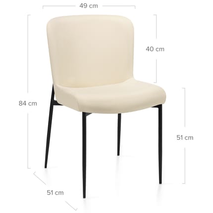 Jess Dining Chair Cream Dimensions