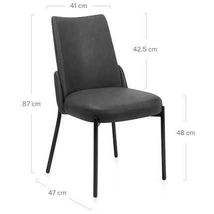 Juno Dining Chair Charcoal Dimensions