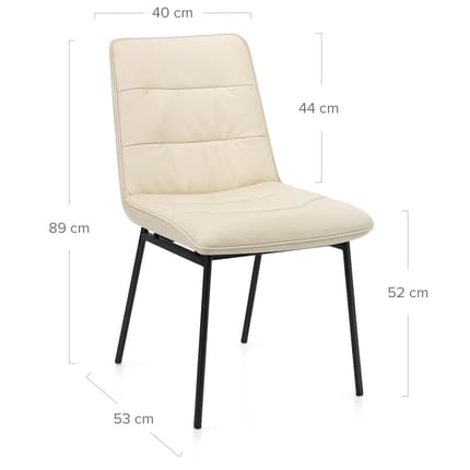 Lewis Dining Chair Cream Dimensions