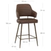 Hampton Bar Stool Bronze & Brown