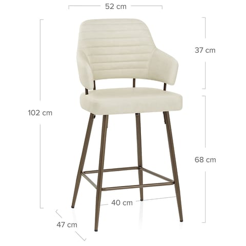 Hampton Bar Stool Bronze & Cream