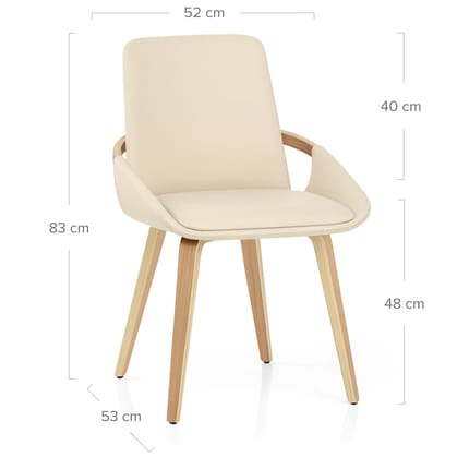 Ohio Dining Chair Cream Dimensions