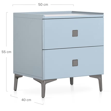 Windsor Bedside Table Blue Dimensions