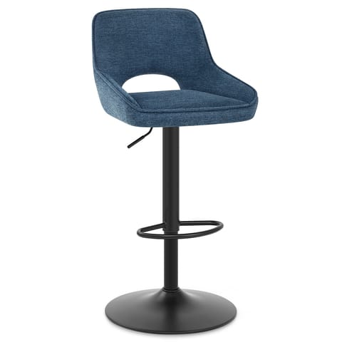 Paris Bar Stool Blue Fabric