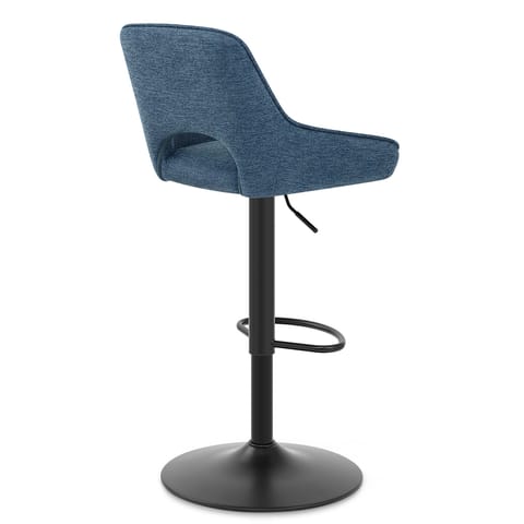 Paris Bar Stool Blue Fabric