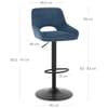 Paris Bar Stool Blue Fabric